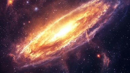 Obraz premium Cosmic Inferno: A Fiery Nebula's Embrace