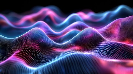 Abstract waves of light in vibrant colors create a mesmerizing digital landscape.