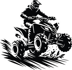 ATV quad wheeler - ATV quad bike Rider, motocross rider silhouette, design, art, illustration © IAKCreatives