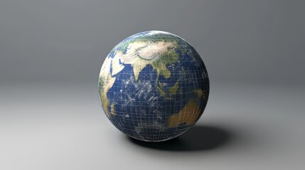 Detailed globe representation showcasing Earth's continents and oceans.