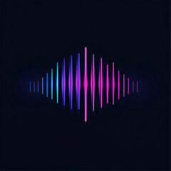 "A sleek soundwave logo, neon blue and purple audio waveform in a modern style, high-tech and futuristic branding, dynamic energy, sharp and clean lines 