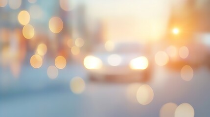 Fototapeta premium blur bright city street background, 
