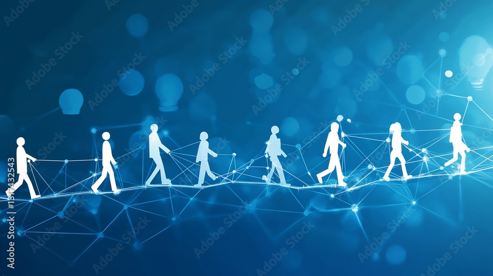 Aufkleber Conceptual representation of talent development highlighting stylized growth chart abstract connection