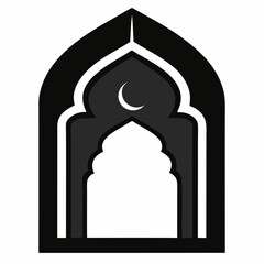 Islamic window shape silhouette vector on white background