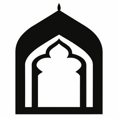 Islamic window shape silhouette vector on white background