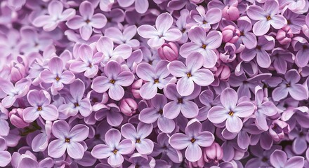 Fototapeta premium Lilac Blossom Abundance: A Close-Up of Delicate Purple Flowers