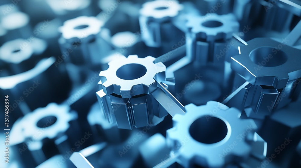 Poster Conceptual visualization of quality management featuring interconnected geometric form symbolizing continuous improvement
