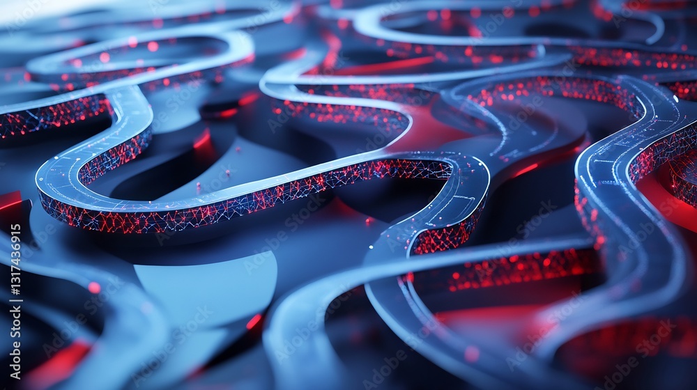 Aufkleber conceptual visualization of risk management system highlighting interwoven pathway barrier symbolizi