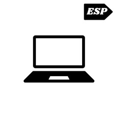 laptop computer with blank screen icon
