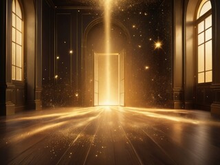 Mystical Golden Light Portal - Fantasy Glowing Divine Entrance
