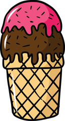 Ice cream doodle illustration vector