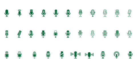 Modern Microphone Icon Vector - Podcast, Music, and Recording Studio Design Element