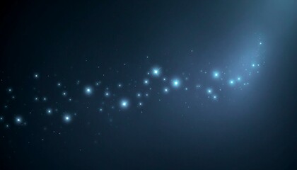 Blue Neon Dots Forming Luminous Trail