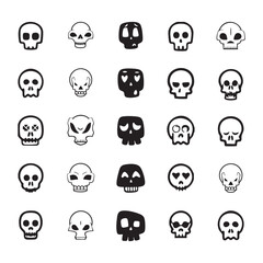 Editable Skull Icon Vector - Gothic, Pirate, and Horror Design Element