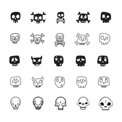 Editable Skull Icon Vector - Gothic, Pirate, and Horror Design Element