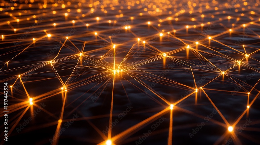 Poster directtoconsumer strategies shown radiant glowing lines connecting products customers