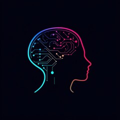 Obraz premium Digital logo ai in innovations design