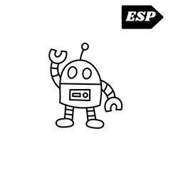 funny cartoon robot icon