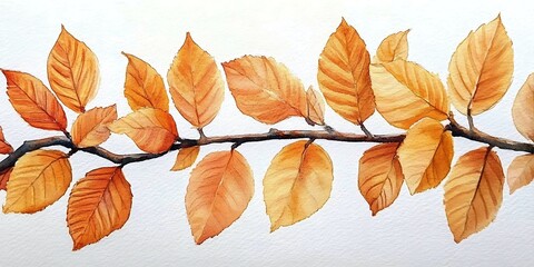Obraz premium Autumn branch with orange leaves