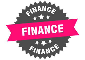 finance. finance round pink label isolated on transparent background