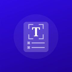 Obraz premium text scan icon, transparent design