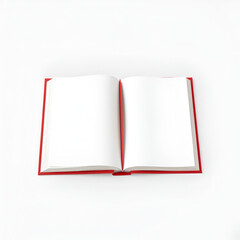 Blank red book isolated on transparent background
