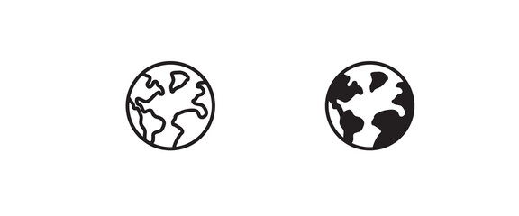 World planet icon, Globe icon. Planet earth icons button, vector, sign, symbol, logo, illustration, editable stroke, flat design style isolated on white linear pictogram © Aygun