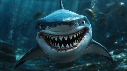 Obraz premium Vector shark character.