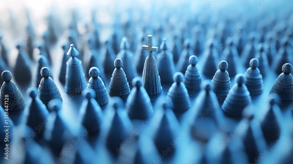 Poster Highdetail depiction of leadership governance featuring symbolic structures representing guidance unity