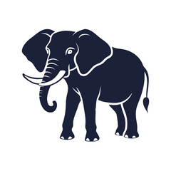 Obraz premium Black and white elephant illustration with details