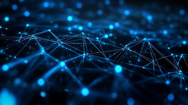 Abstract Network Connections Digital Data Flow Visualization Futuristic Technology Background