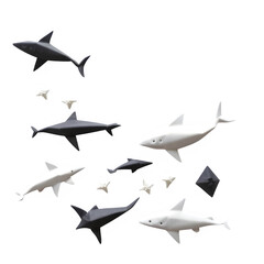 Monochrome Marine Animal Figurine Collection