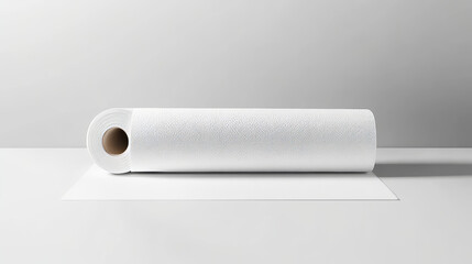 Realistic paper roll mock up set isolated vector illustration blank white 3d packaging kitchen towel template