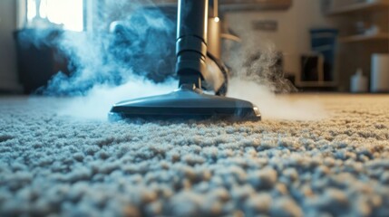 Efficient carpet steam cleaning treatment for hygiene and allergen removal