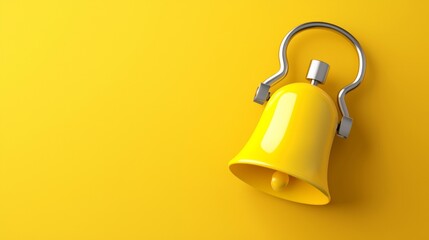 Bright Yellow Bell on Plain Yellow Background for Eye-Catching Design