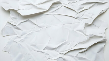 Obraz premium Abstract Background Of Crumpled White Paper Texture With Creases And Folds Full Frame Closeup Detail