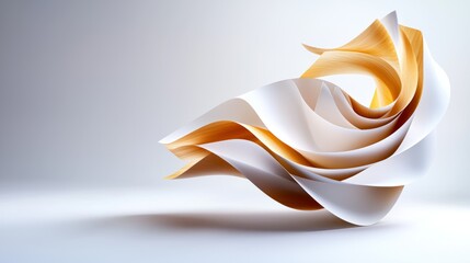 Abstract Flowing Form with Soft Curves and Warm Highlights