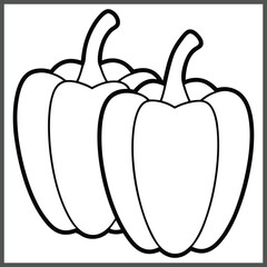 Bell Peppers Coloring Page Printable Vegetable Line Art