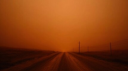 Dusty Road Through Orange Haze