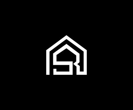 SR letter home clean logo design