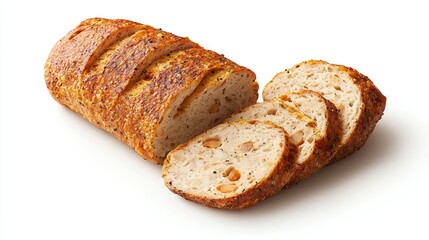 Naklejka premium Sliced Bread Against White Background