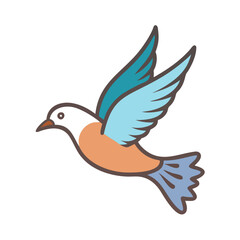 Obraz premium Colorful flying bird in motion