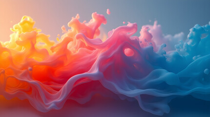 Vibrant abstract texture with swirling blue, pink, and orange hues. Fluid shapes create a dreamy, cloud-like pattern, perfect for backgrounds, digital art, and creative design projects.