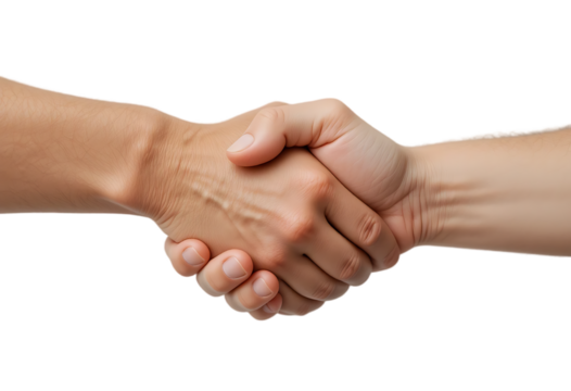 A business deal handshake after an agreement represents a business concept, transparent background
