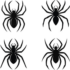 This is Spider Silhouette Vector Icon Set for Graphic Designer. So, This File Easy Editable.