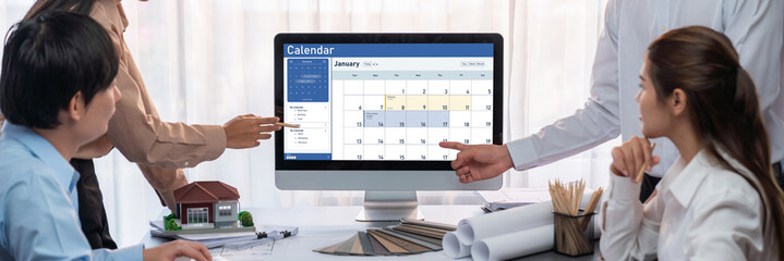 Calendar on computer software application for schedule planning for personal organizer and online...
