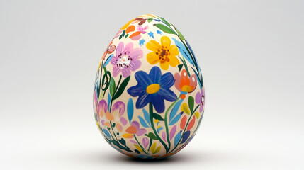 Easter egg painted with spring pattern vector illustration.