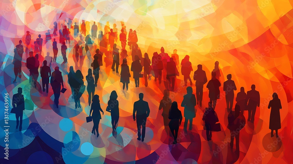 Poster Highresolution depiction of event marketing symbolic patterns representing event coordination audience engagement
