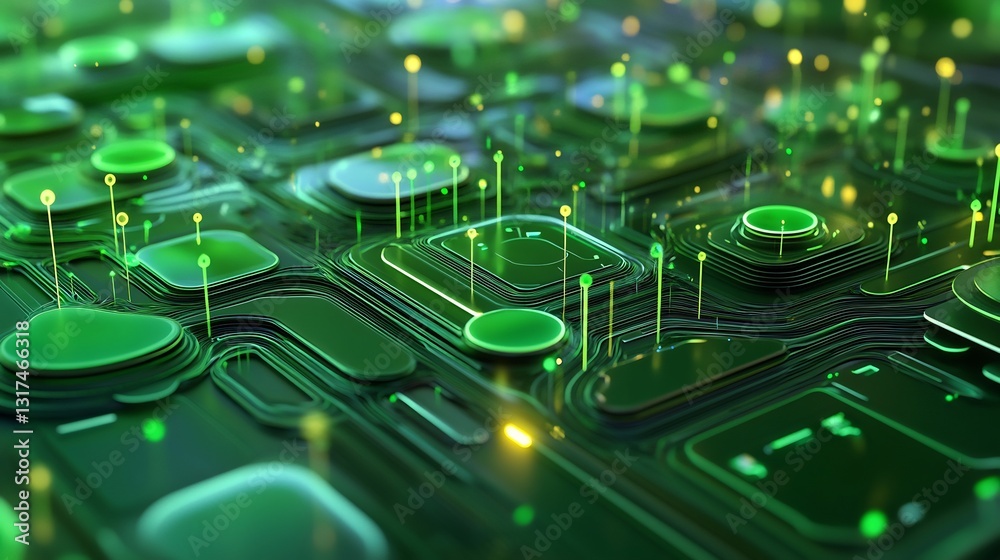 Poster Highresolution depiction of SaaS model symbolic layer abstract node representing software service