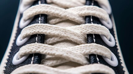 Closeup Sneakers Laces Detail